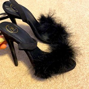 Furry open toe sandal
